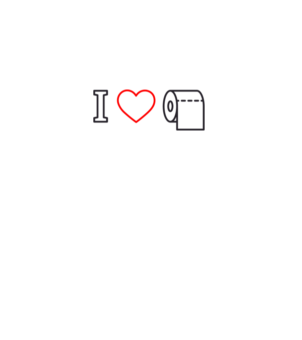I love hârtie igienică model alb pe tricou