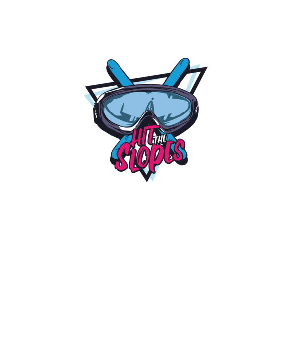 Hit the Slopes - tricou schi model alb pe tricou
