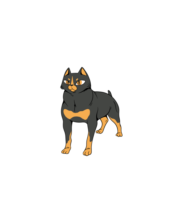 Rottweiler pisică model verde de măr pe tricou