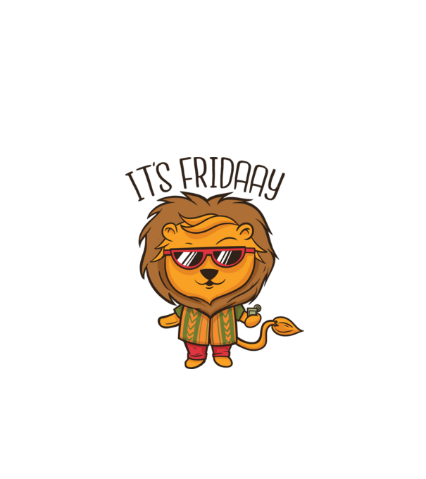 În sfârșit, vineri Leu model alb pe tricou