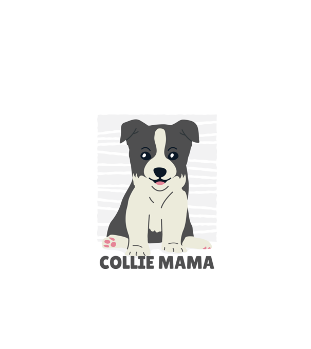 Border Collie Mamă model negru pe tricou
