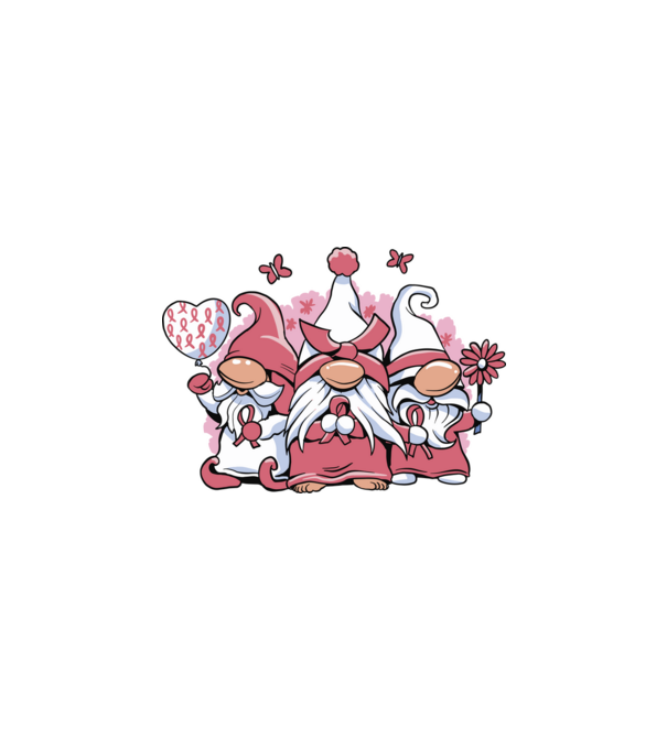 Pink christmas Gnomes model alb/roșu pe tricou