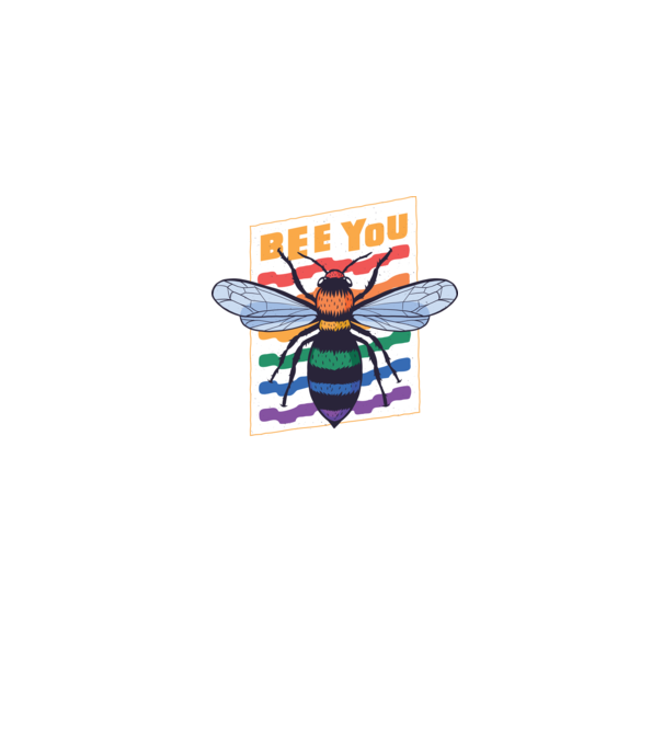 Bee You Pride model albastru jeanși pe tricou