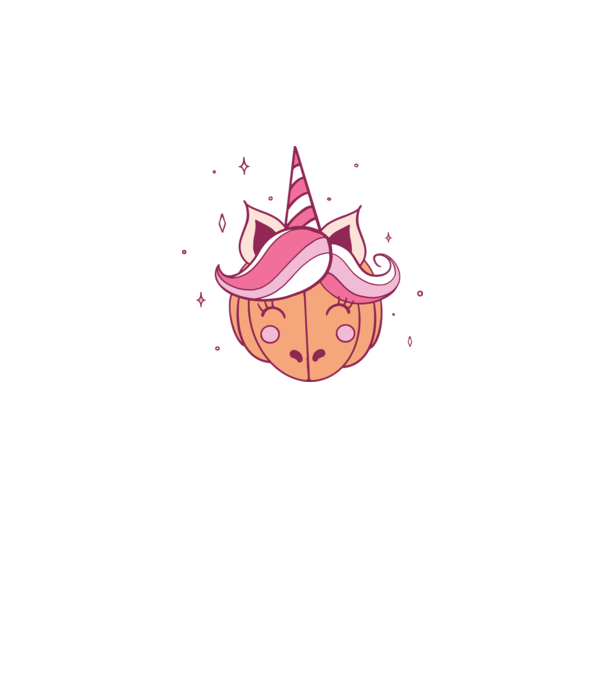 Unicorn Dovleac model alb pe tricou