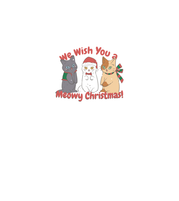 We wish You a Meowy Christmas model negru pe tricou