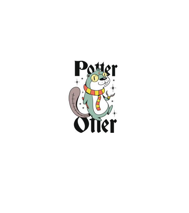 Potter Otter Vidra model alb pe tricou