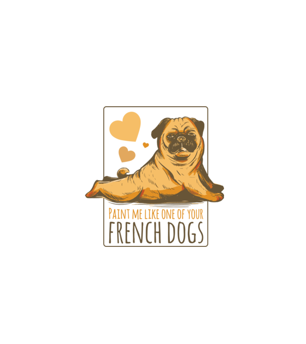 Mops sexy model alb pe tricou