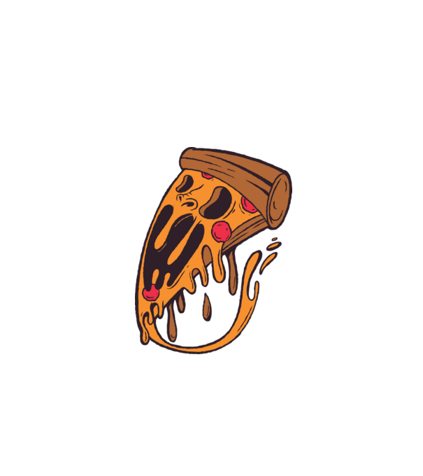 Pizza Horror model gri pe tricou