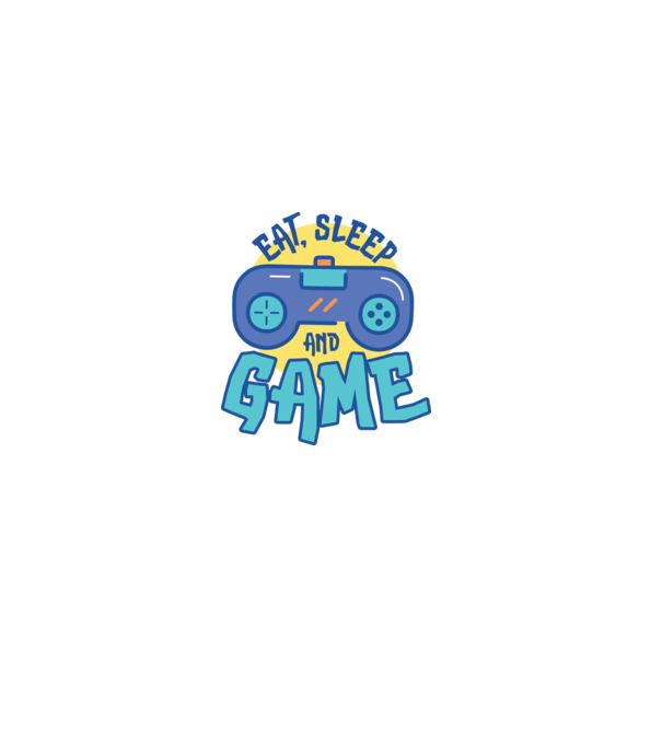 Eat Sleep and Game model alb pe tricou