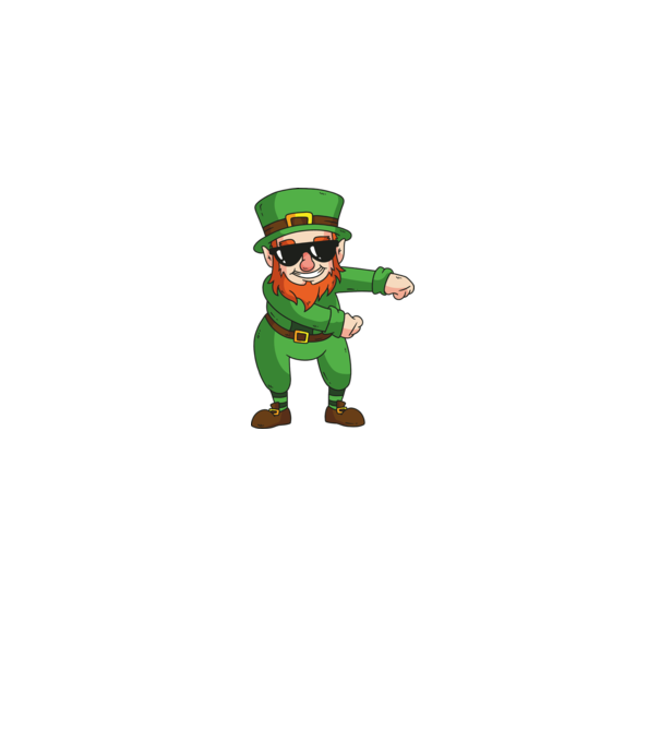 Leprechaun Floss DAB model gri pe tricou