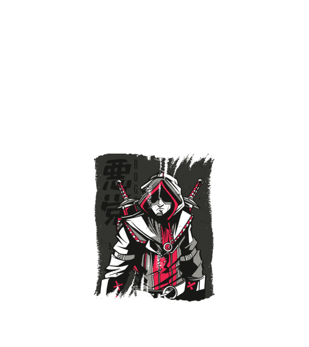 Războinic Anime model alb pe tricou