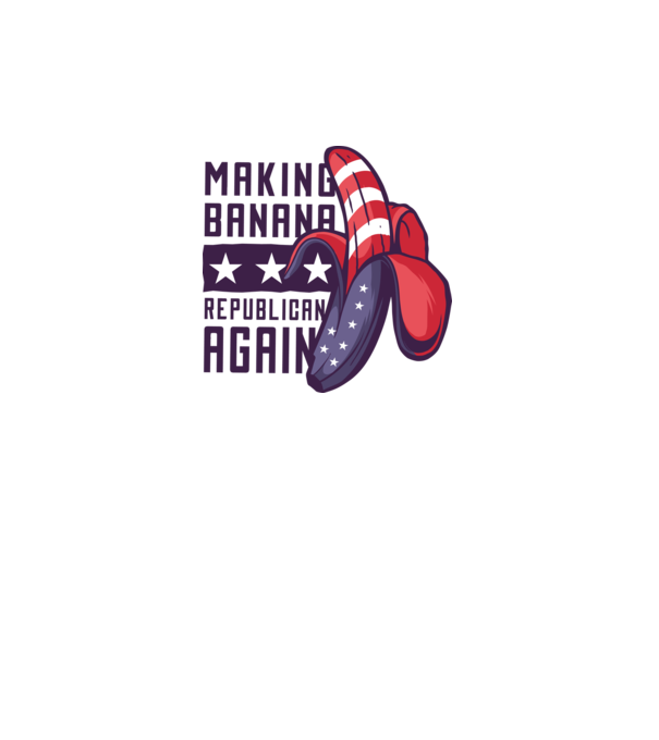 Make Banana Republican Again model alb pe tricou
