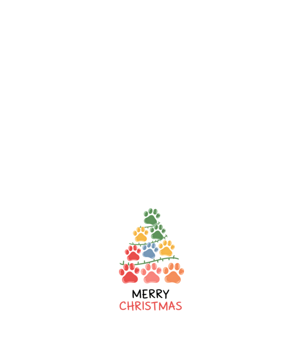 Merry Christmas Paws Alb model roz deschis pe tricou