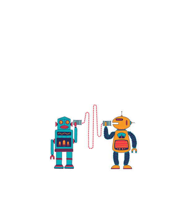 Walkie Talkie Robot model alb pe tricou