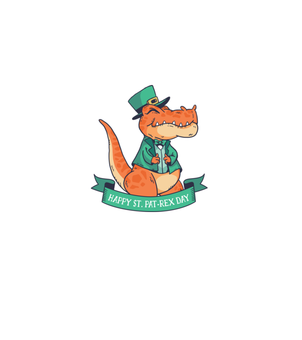 Dinozaur Sfântul Patrick model albastru închis pe tricou