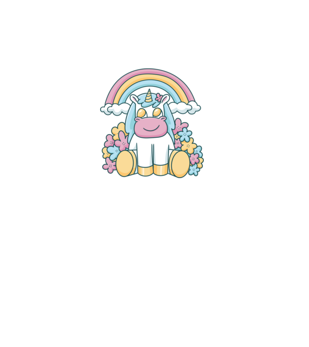 Unicorn drăguț model alb pe tricou