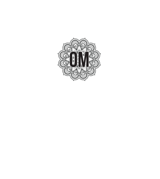 OM Mandala model alb pe tricou
