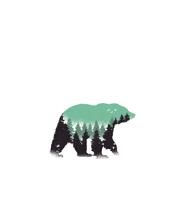 Urs pădure Natură tricou model alb pe tricou