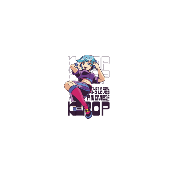 Doar o fată căreia îi place Anime și K-Pop model alb pe tricou
