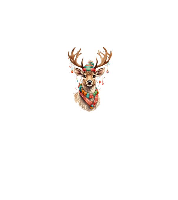Festive Reindeer model alb pe tricou