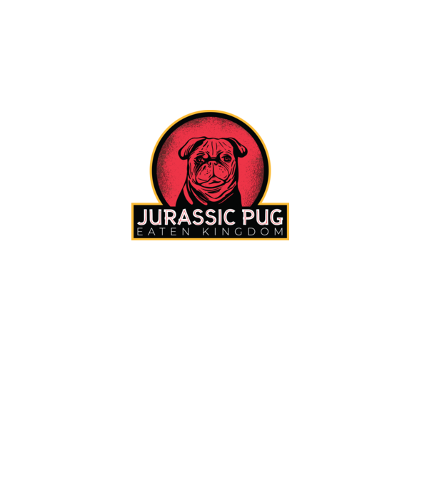 Jurassic Pug Tricou cu mops model negru pe tricou