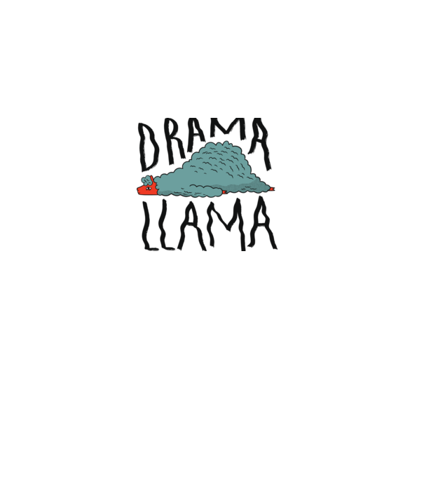 Dramă Lama model alb pe tricou