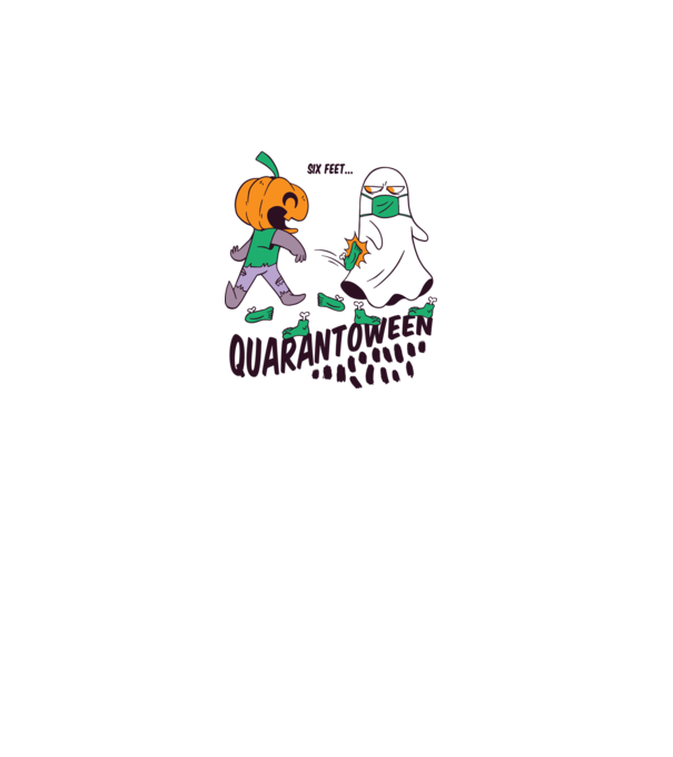 Quarantoween model alb pe tricou