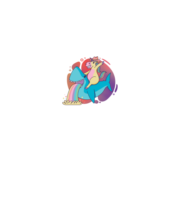 Unicorn pe rechin model gri pe tricou