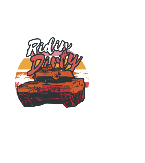Ridin Dirty tricou cu tanc model negru pe tricou