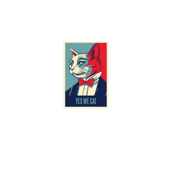 Yes We Cat poster cu pisică model negru pe tricou