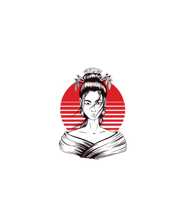 Geisha japoneză model verde de măr pe tricou