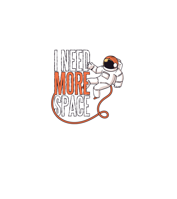 I need more space tricou astronaut model negru pe tricou