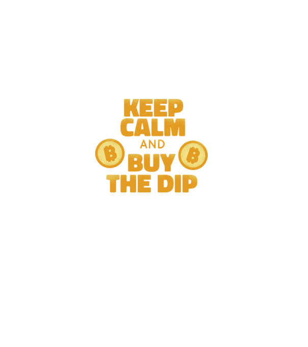 Keep calm and buy the dip Bitcoin model negru pe tricou