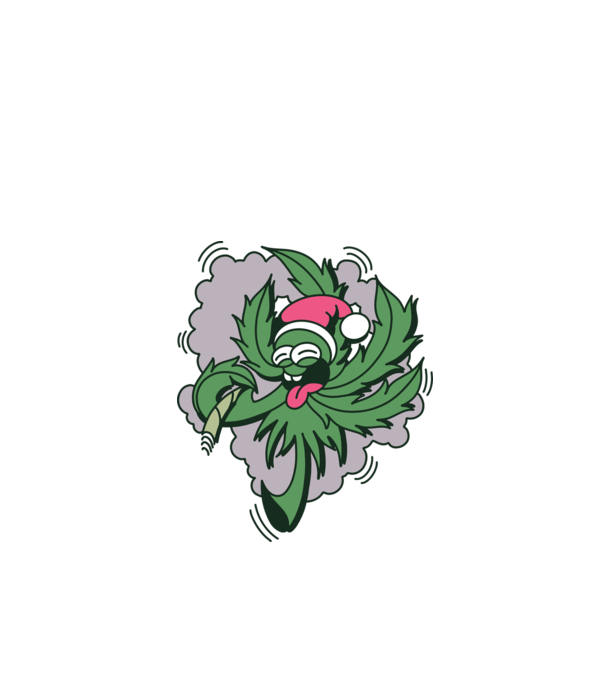 Marijuana Santa model negru pe tricou
