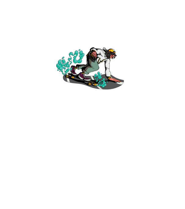 Longboard model gri pe tricou