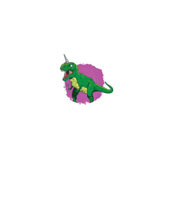 T-rex unicorn model gri pe tricou
