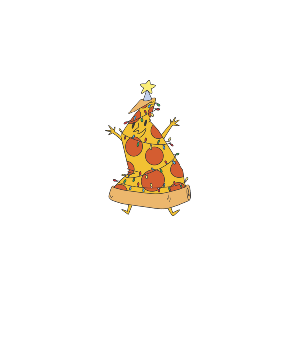 Pizza pom de Crăciun model albastru închis pe tricou