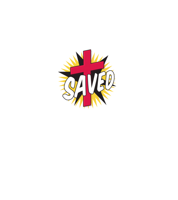 Saved Isus Cruce model alb pe tricou