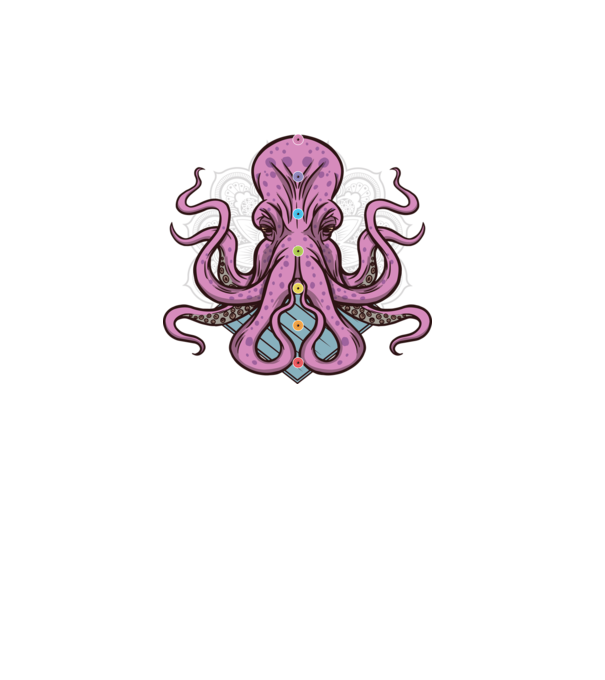 Yoga Octopus model turcoaz pe tricou
