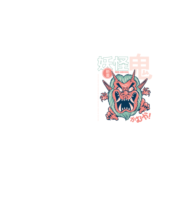 Oni Yokai Anime model galben neon pe tricou