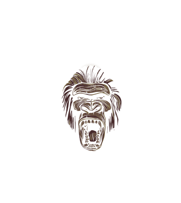 Gorilla Face model negru pe tricou