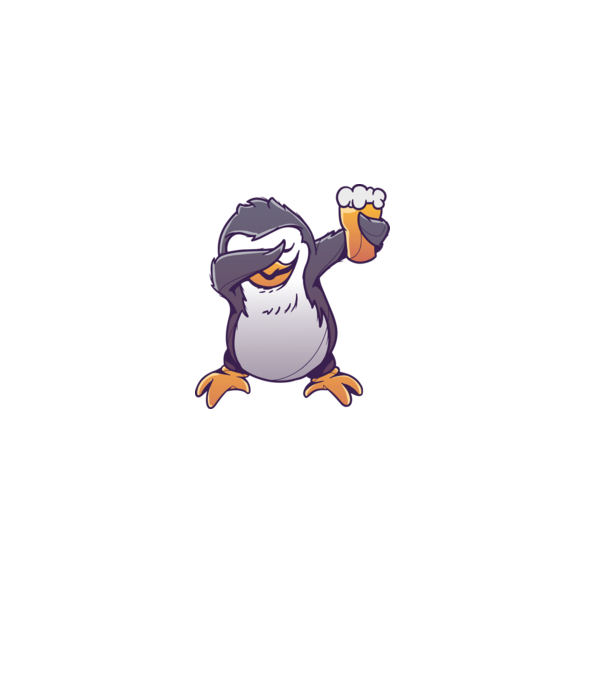 Pinguin cu Bere DAB model albastru deschis pe tricou