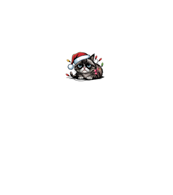 Christmas Spirit Grumpy Cat Negru model gri pe tricou
