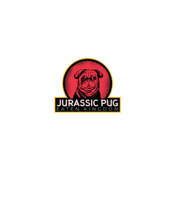 Jurassic Pug Tricou cu mops model negru pe tricou