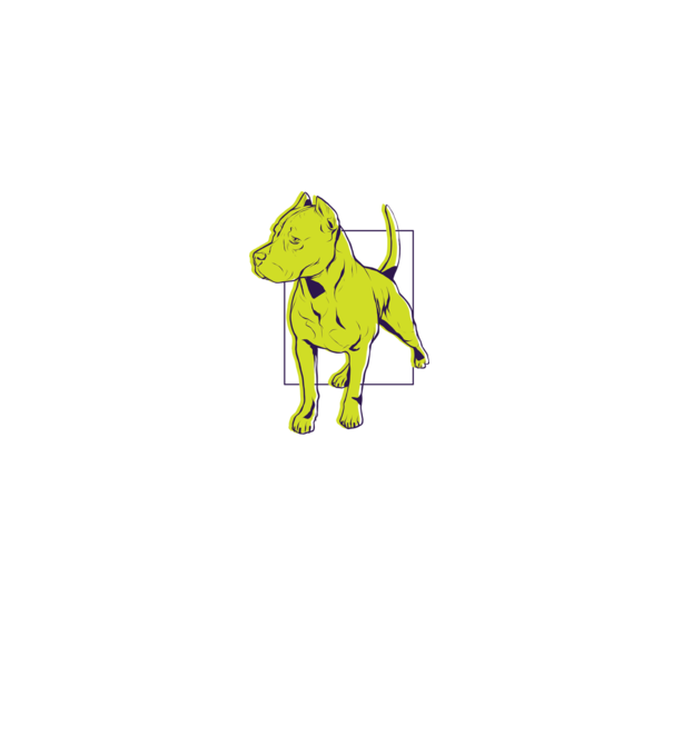 Câine Pitbull model albastru jeanși pe tricou