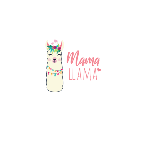 Mama Llama model negru pe tricou