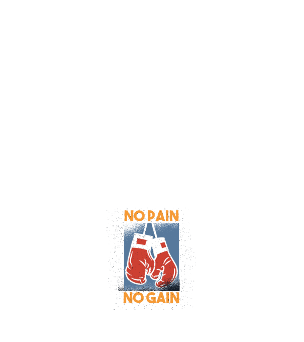 No pain no gain box model albastru închis pe tricou