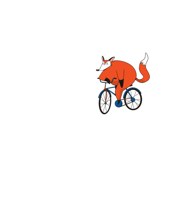 Vulpe cu bicicletă model galben neon pe tricou