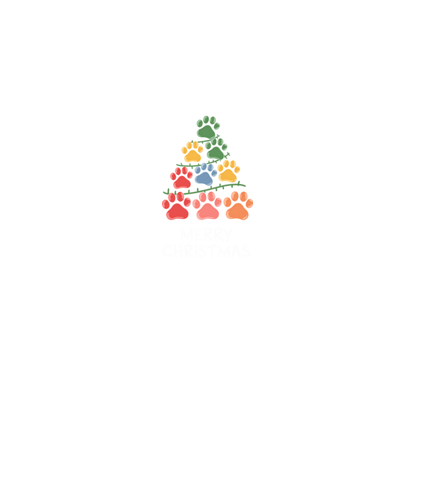 Merry Christmas Paws Negru model negru pe tricou