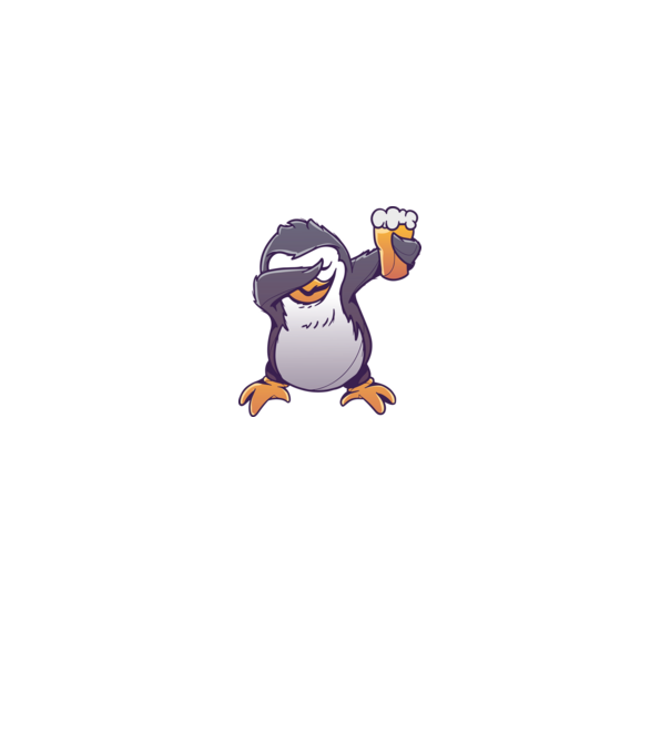 Pinguin cu Bere DAB model gri pe tricou